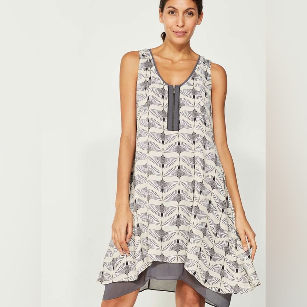 Mint Velvet Tess Print Fluted Hem Dress